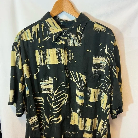 Tori Richard Mens 100% Silk Patterned Button Down Collared Shirt - Picture 4 of 8